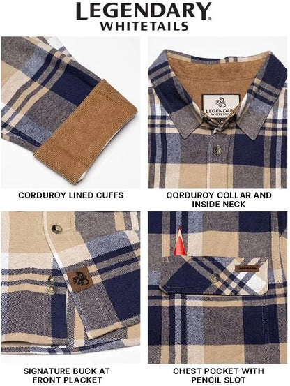 Legendary Whitetails Mens Flannel Long Sleeve Button Down 100% Cotton Shirt