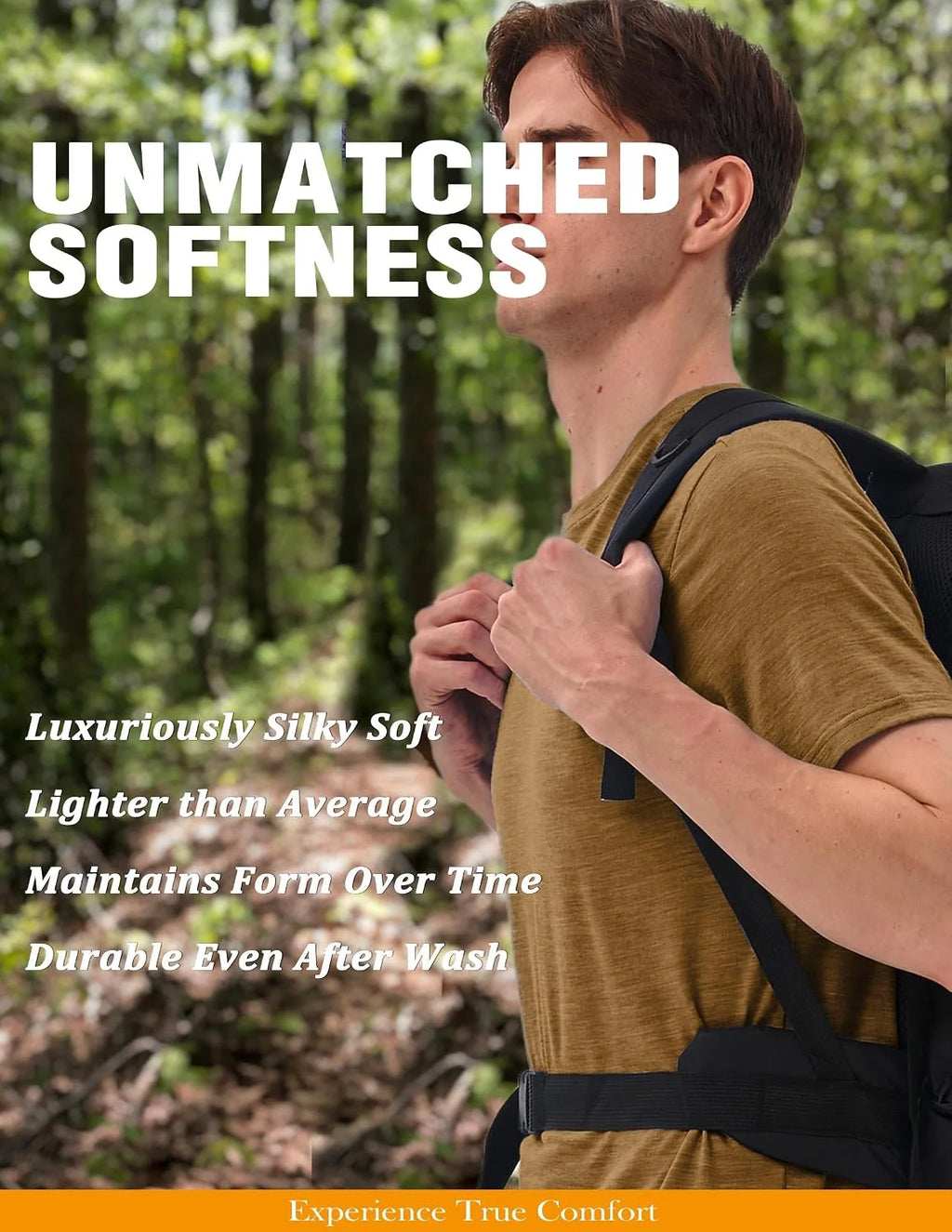 Merino Protect 100% Merino Wool T Shirts for Men Odor Resistance Base Layer Hiking Travel T-Shirt Soft Undershirt