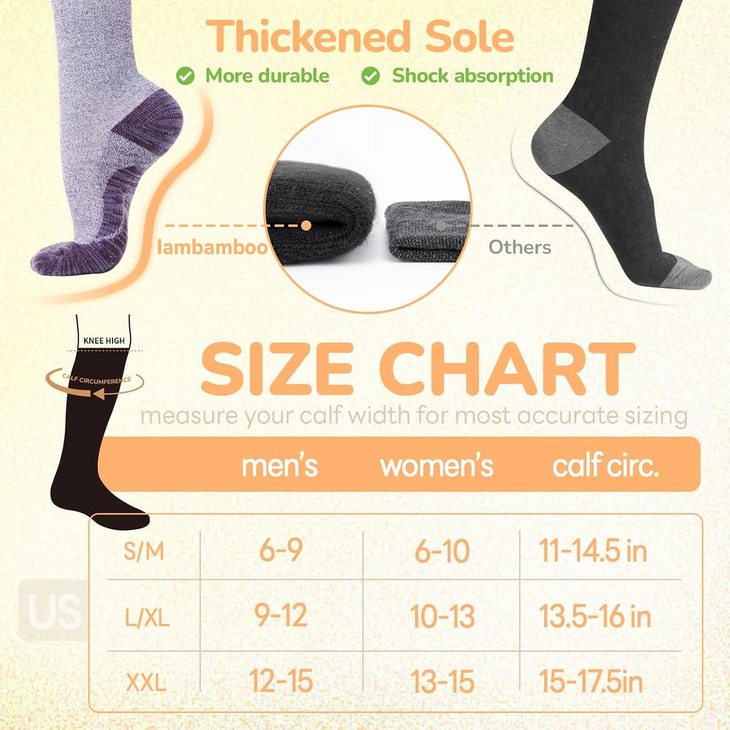 Merino Wool Compression Socks for Women Men 15-20 mmHg for flying