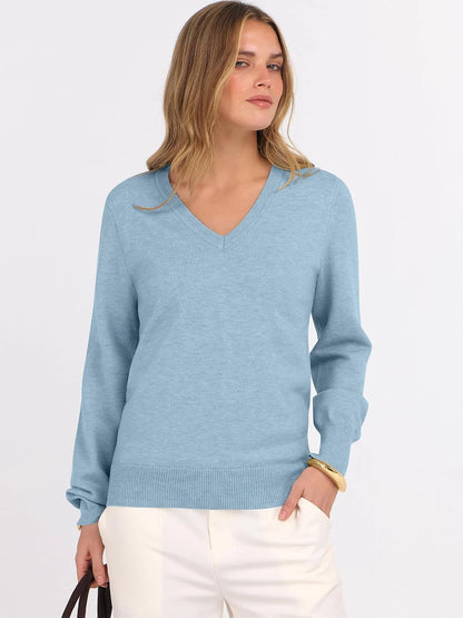 ANRABESS Women’s Fall Long Sleeve V Neck Light Sweaters