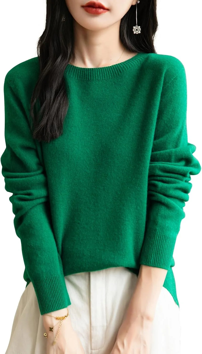 Chanyarn Women's 100% Merino Wool 2025 Fall Winter First-Line Ready to Wear Long Sleeve Seamless Knit Crewneck Sweater