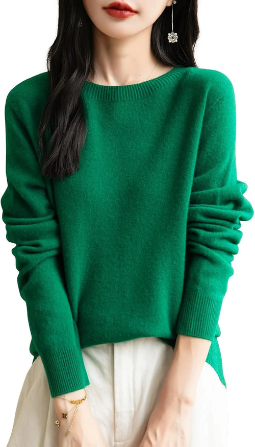 Chanyarn Women's 100% Merino Wool 2025 Fall Winter First-Line Ready to Wear Long Sleeve Seamless Knit Crewneck Sweater