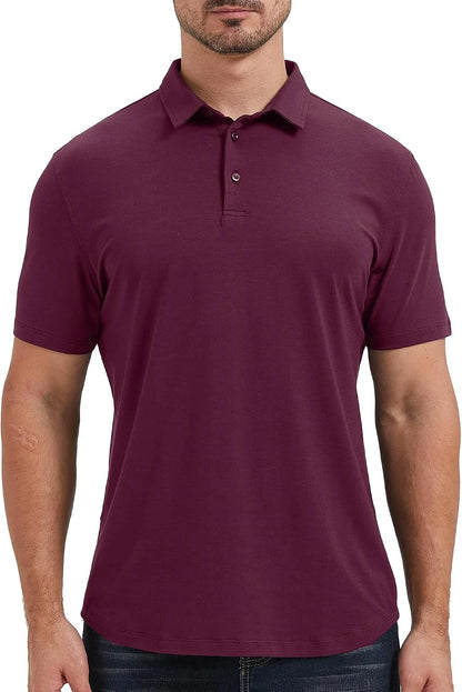 netdraw Men's Ultra Soft Bamboo Viscose Polo Curved Hem S-3XL