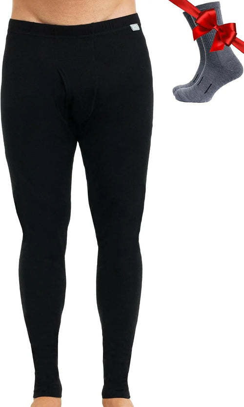100% Merino Wool Base Layer Mens Pants - Thermal Underwear Long Johns
