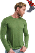 100% Merino Wool Base Layer Mens - Long Sleeve Thermal Shirts with Socks